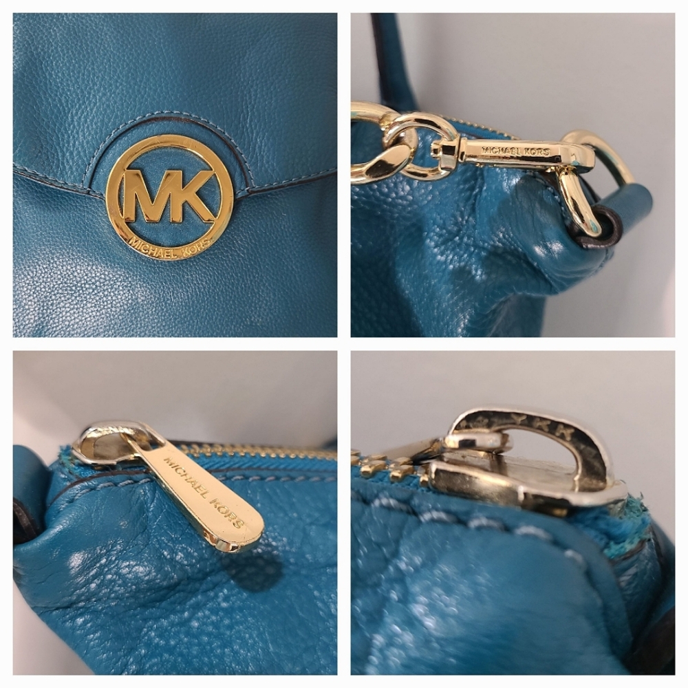 Michael Kors Large Fulton TZ Pebbled Leather Satchel in Deep Turqouise - Picture 5 of 16